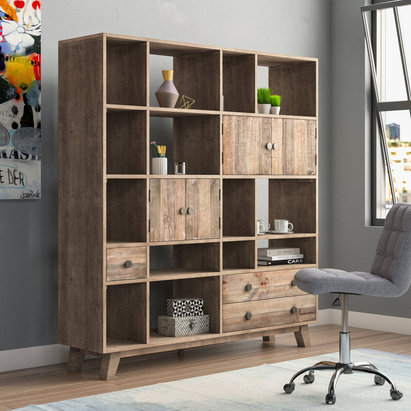 Brayden Studio® Samuel Geometric Bookcase & Reviews Wayfair